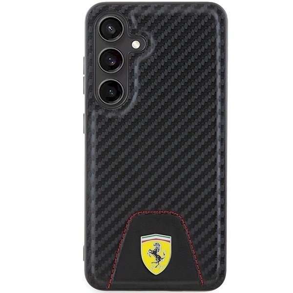 Ferrari Carbon Stitched Bottom Dėklas Samsung Galaxy S24 - Juodas 2 Ferrari Carbon Stitched Bottom Dėklas Samsung Galaxy S24 - Juodas 2
