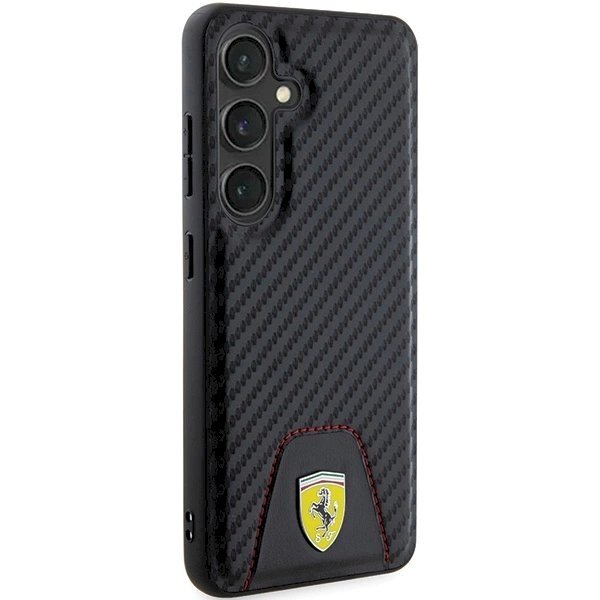Ferrari Carbon Stitched Bottom Dėklas Samsung Galaxy S24 - Juodas 3 Ferrari Carbon Stitched Bottom Dėklas Samsung Galaxy S24 - Juodas 3