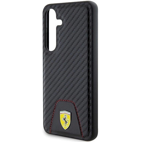 Ferrari Carbon Stitched Bottom Dėklas Samsung Galaxy S24 - Juodas 5 Ferrari Carbon Stitched Bottom Dėklas Samsung Galaxy S24 - Juodas 5