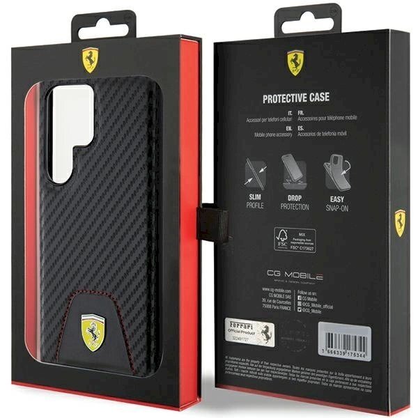 Ferrari Carbon Stitched Bottom Dėklas Samsung Galaxy S24 Ultra - Juodas 7 Ferrari Carbon Stitched Bottom Dėklas Samsung Galaxy S24 Ultra - Juodas 7