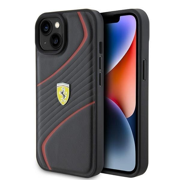 Originalus dėklas Ferrari FEHCP15SPTWK iPhone 15 6.1 Juodas hardcase Twist Metal Logo Originalus dėklas Ferrari FEHCP15SPTWK iPhone 15 6.1 Juodas hardcase Twist Metal Logo