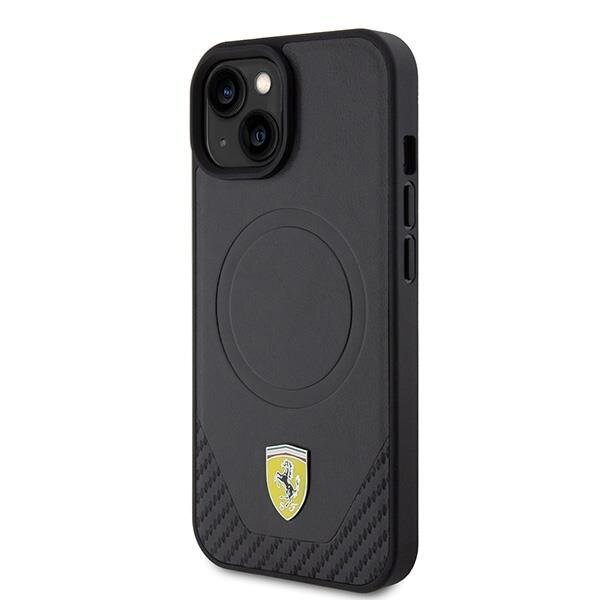 Originalus dėklas Ferrari FEHMP15SPTEK iPhone 15 6.1  Juodas hardcase Carbon Metal Logo MagSafe 1 Originalus dėklas Ferrari FEHMP15SPTEK iPhone 15 6.1  Juodas hardcase Carbon Metal Logo MagSafe 1
