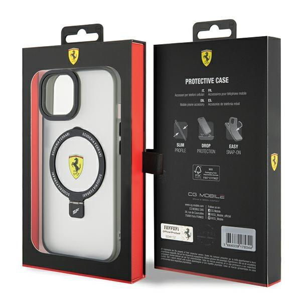 Originalus dėklas Ferrari FEHMP15SUSCAH iPhone 15 6.1 Permatomas hardcase Ring Stand 2023 Collection MagSafe 7 Originalus dėklas Ferrari FEHMP15SUSCAH iPhone 15 6.1 Permatomas hardcase Ring Stand 2023 Collection MagSafe 7
