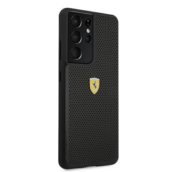 Originalus Ferrari dėklas FESPEHCS21LBK S21 Ultra G996 juodas On Track Perforated 3 Originalus Ferrari dėklas FESPEHCS21LBK S21 Ultra G996 juodas On Track Perforated 3