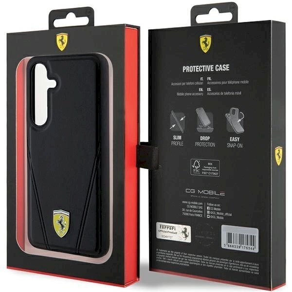 Ferrari Hot Stamp V Lines MagSafe Dėklas Samsung Galaxy S24 - Juodas 7 Ferrari Hot Stamp V Lines MagSafe Dėklas Samsung Galaxy S24 - Juodas 7
