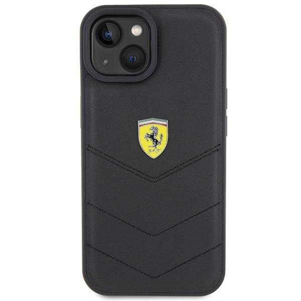 Ferrari Quilted Metal Logo case for iPhone 15 - black 2 Ferrari Quilted Metal Logo case for iPhone 15 - black 2