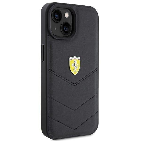 Ferrari Quilted Metal Logo case for iPhone 15 - black 3 Ferrari Quilted Metal Logo case for iPhone 15 - black 3