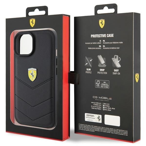 Ferrari Quilted Metal Logo case for iPhone 15 - black 7 Ferrari Quilted Metal Logo case for iPhone 15 - black 7