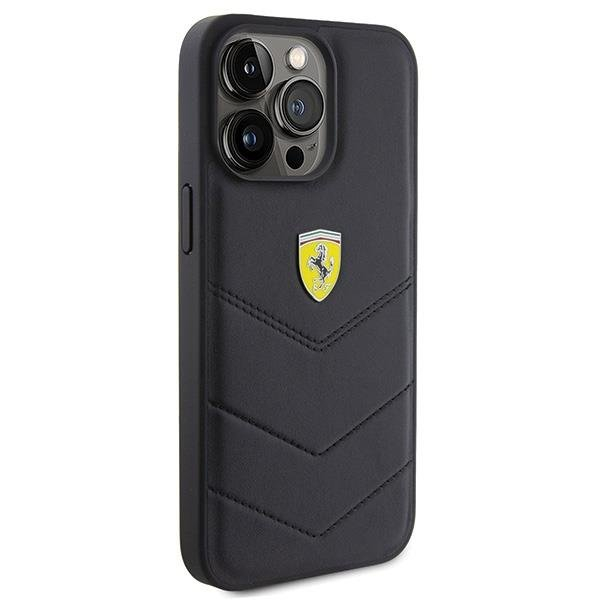 Ferrari Quilted Metal Logo case for iPhone 15 Pro Max - black 3 Ferrari Quilted Metal Logo case for iPhone 15 Pro Max - black 3