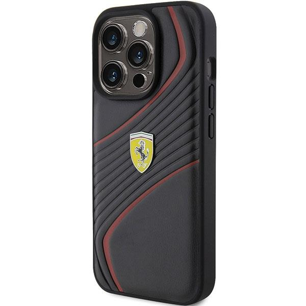 Ferrari Twist Metal Logo case for iPhone 15 Pro - black 1 Ferrari Twist Metal Logo case for iPhone 15 Pro - black 1