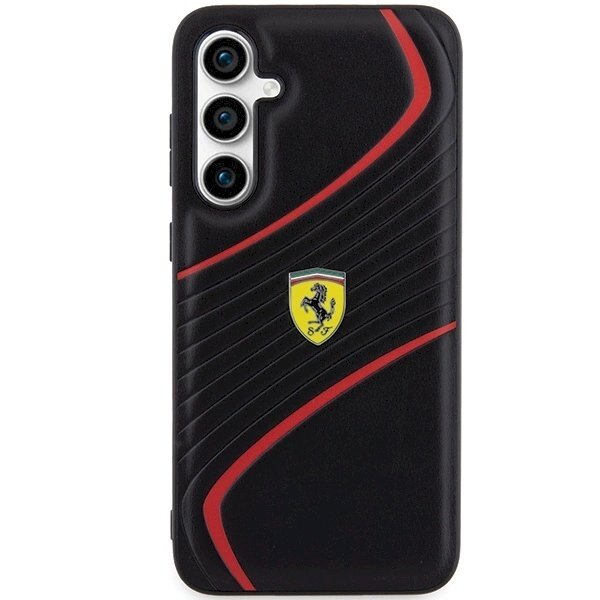 Samsung Galaxy S23 FE Dėklas Ferrari Twist Metal Logo – juodas 2 Samsung Galaxy S23 FE Dėklas Ferrari Twist Metal Logo – juodas 2