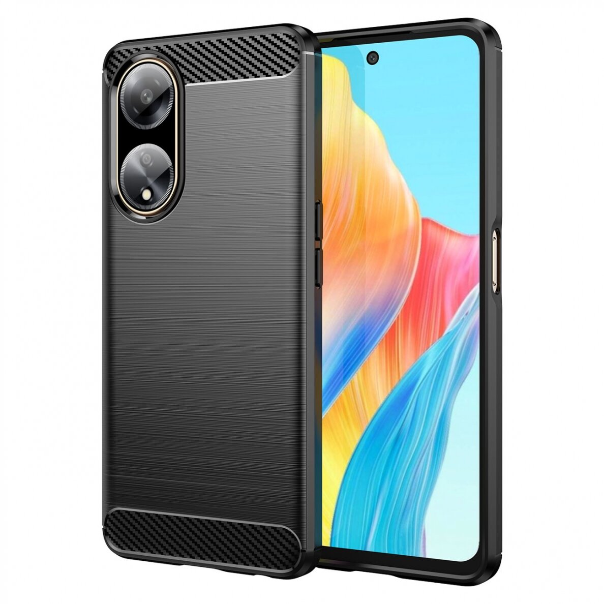 Dėklas Flexible case carbon dėklas skirta Oppo A98 5G Carbon Case - Juodas Dėklas Flexible case carbon dėklas skirta Oppo A98 5G Carbon Case - Juodas
