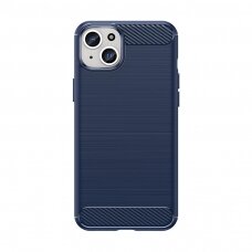 Dėklas Flexible carbon pattern iPhone 15 Plus - Mėlynas