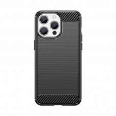 Dėklas Flexible carbon pattern iPhone 15 Pro Max - Juodas