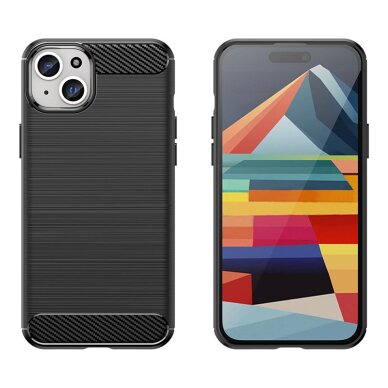 Akcija! Dėklas Flexible carbon pattern iPhone 15 Plus - Juodas  4