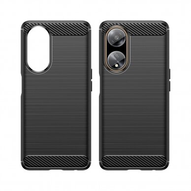 Dėklas Flexible case carbon dėklas skirta Oppo A98 5G Carbon Case - Juodas 1 Dėklas Flexible case carbon dėklas skirta Oppo A98 5G Carbon Case - Juodas 1