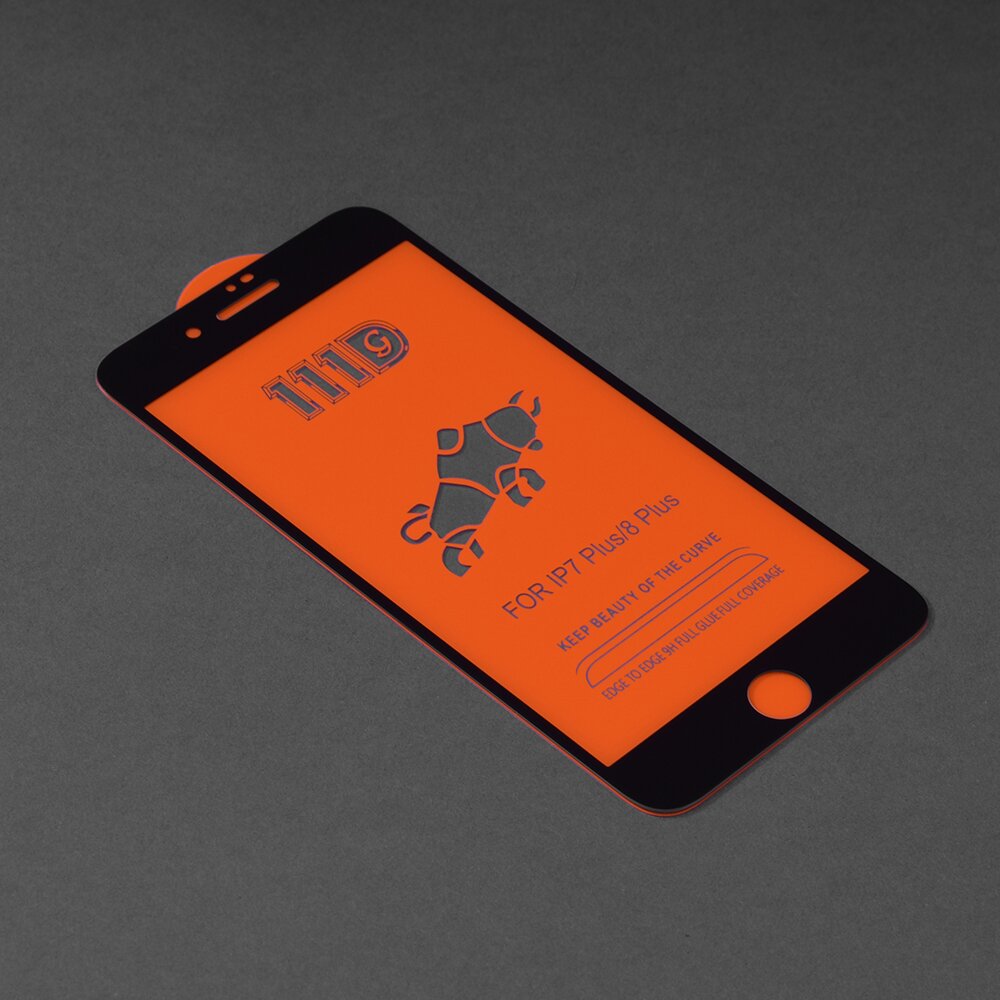 Akcija! Apsauginis stikas iPhone 7 Plus / 8 Plus - Techsuit 111D Full Cover / Full Glue Glass - Juodas  1