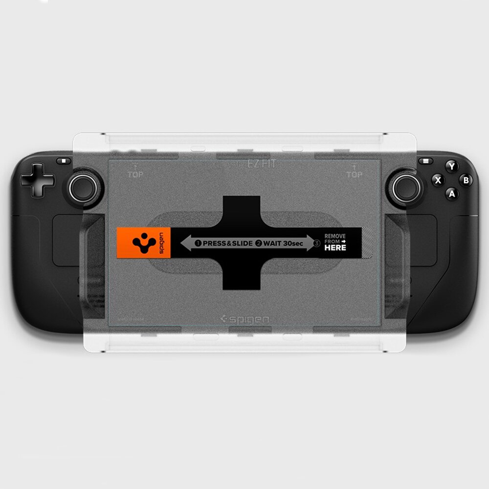 AKCIJA! *** pažeista pakuotė *** [Užsakomoji prekė] Apsauginis stikas Steam Deck - Spigen Glas.TR EZ FIT - Skaidrus  1