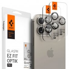 [Užsakomoji prekė] Kameros apsauga iPhone 14 Pro  / 14 Pro Max / 15 Pro / 15 Pro Max (set 2) - Spigen Glas.tR Optik - Natural Titanium