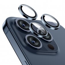 [Užsakomoji prekė] Kameros apsauga iPhone 15 Pro / 15 Pro Max - ESR Lens Protector TempeRaudonas Glass - Mėlynas