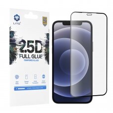 [Užsakomoji prekė] Apsauginis stikas iPhone 12 / 12 Pro - Lito 2.5D FullGlue Glass - Juodas