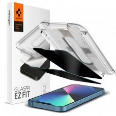 [Užsakomoji prekė] Ekrano apsauga skirta iPhone 13 / 13 Pro / iPhone 14 (2vnt) - Spigen Glas.TR EZ FIT Privacy - permatomas