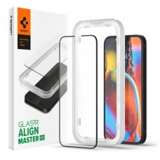 [Užsakomoji prekė] Ekrano apsauga skirta iPhone 13 / 13 Pro / iPhone 14 - Spigen Glass.TR Align Master - Juodas