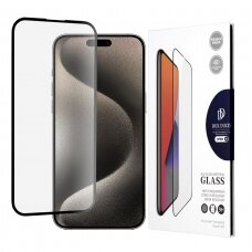 [Užsakomoji prekė] Apsauginis stikliukas iPhone 15 Pro Max - Dux Ducis TempeRaudonas Glass - Juodas