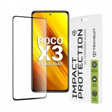 [Užsakomoji prekė] Ekrano apsauga skirta Xiaomi Poco X3 / Poco X3 NFC / Poco X3 Pro - Techsuit 111D Full Cover / Full Glue Glass - Juodas