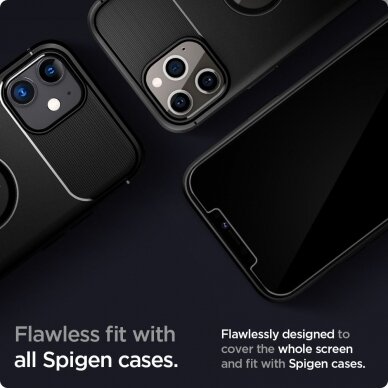 [Užsakomoji prekė] Ekrano apsauga skirta iPhone 12 / 12 Pro - Spigen Glas.TR Slim - permatomas 1