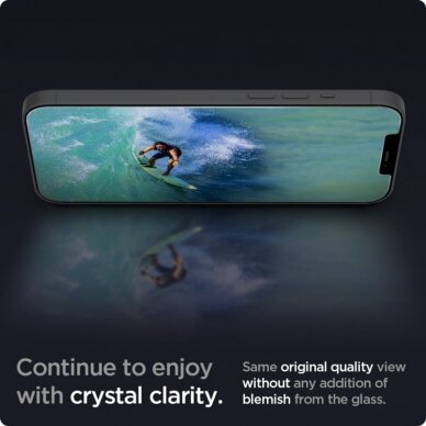 [Užsakomoji prekė] Ekrano apsauga skirta iPhone 12 Pro Max - Spigen Glas.TR Slim - Juodas  2