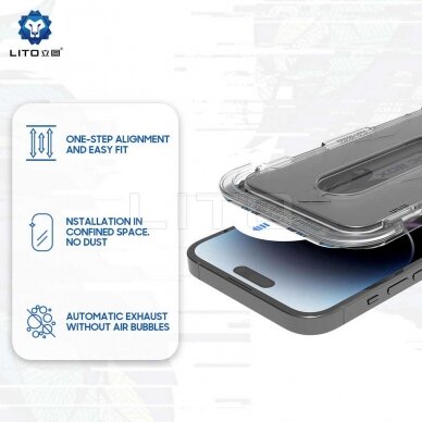 [Užsakomoji prekė] Apsauginis stikliukas iPhone 13 / 13 Pro / 14 - Lito Magic Glass Box D+ Tools - Privacy 5