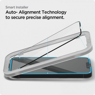 [Užsakomoji prekė] Ekrano apsauga skirta iPhone 13 / 13 Pro / iPhone 14 - Spigen Glass.TR Align Master - Juodas  2