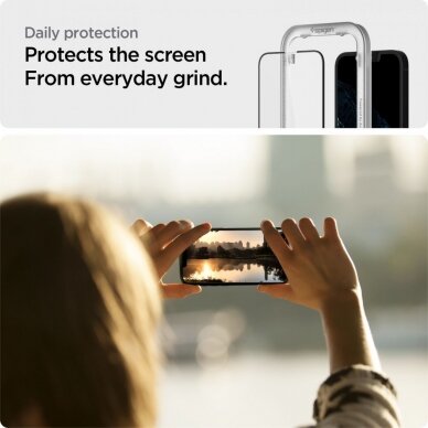 [Užsakomoji prekė] Ekrano apsauga skirta iPhone 13 / 13 Pro / iPhone 14 - Spigen Glass.TR Align Master - Juodas  3