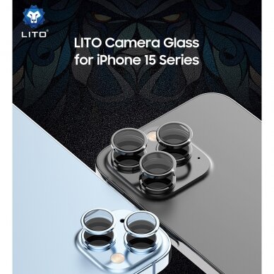 [Užsakomoji prekė] Apsauginis stikliukas iPhone 15 / 15 Plus - Lito S+ Camera Glass Protector - Mėlynas 1