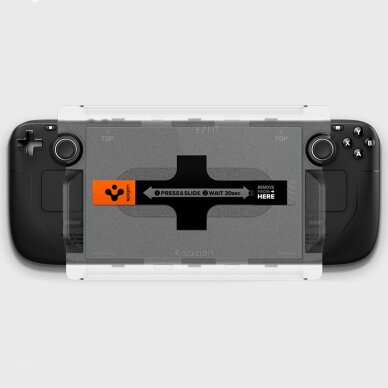 AKCIJA! *** pažeista pakuotė *** [Užsakomoji prekė] Apsauginis stikas Steam Deck - Spigen Glas.TR EZ FIT - Skaidrus  1