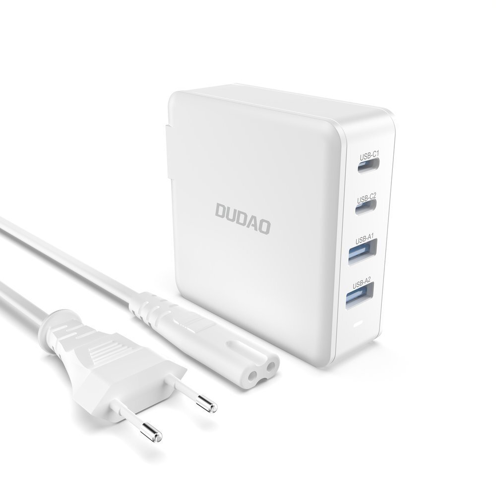 GaN 100W 2 x USB-C / 2 x USB fast charger Dudao A100EU - Baltas 3 GaN 100W 2 x USB-C / 2 x USB fast charger Dudao A100EU - Baltas 3