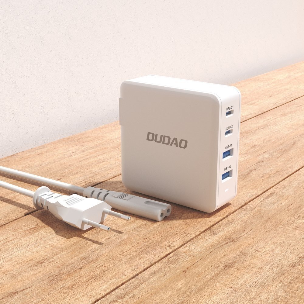 GaN 100W 2 x USB-C / 2 x USB fast charger Dudao A100EU - Baltas 9 GaN 100W 2 x USB-C / 2 x USB fast charger Dudao A100EU - Baltas 9