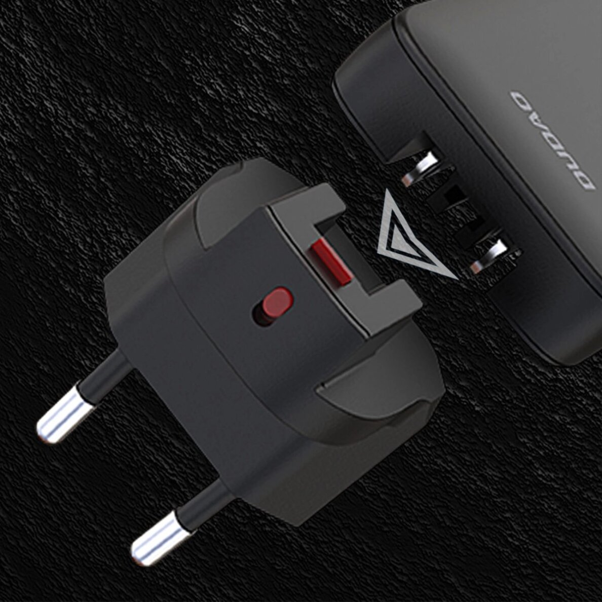 Sieninis įkroviklis GaN Dudao A65Q 65 W USB-A / USB-C PD itin plonas kelioninis (EU / US) – juodas 2