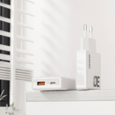 Dudao A30EU GaN 30W USB-A / USB-C sieninis įkroviklis – baltas 2