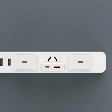 Dudao A30EU GaN 30W USB-A / USB-C sieninis įkroviklis – baltas 5