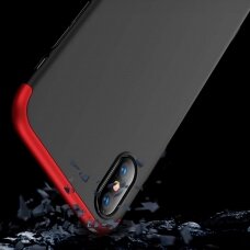 Dviejų Dalių Plastikinis Dėklas Apsaugantis Priekį Ir Galą "Gkk 360" Iphone Xs Max Juodas-Raudonas