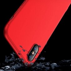 Dviejų Dalių Plastikinis Dėklas Apsaugantis Priekį Ir Galą "Gkk 360" Iphone Xs Max Raudonas