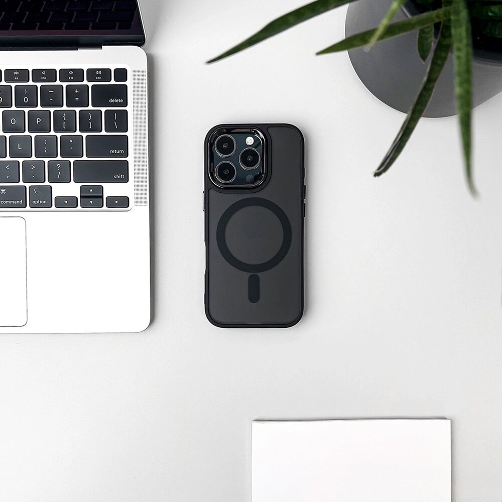 Samsung Galaxy A57 blizgantis MagSafe suderinamas dėklas – juodas 4