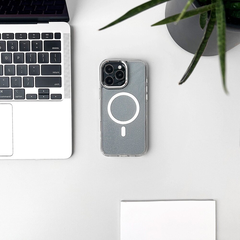 Samsung Galaxy S26 Ultra blizgantis MagSafe suderinamas dėklas – baltas 3