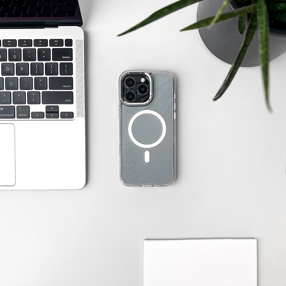 iPhone 17 Pro Max dėklas Glitter Case, MagSafe – pusiau permatomas 3 iPhone 17 Pro Max dėklas Glitter Case, MagSafe – pusiau permatomas 3