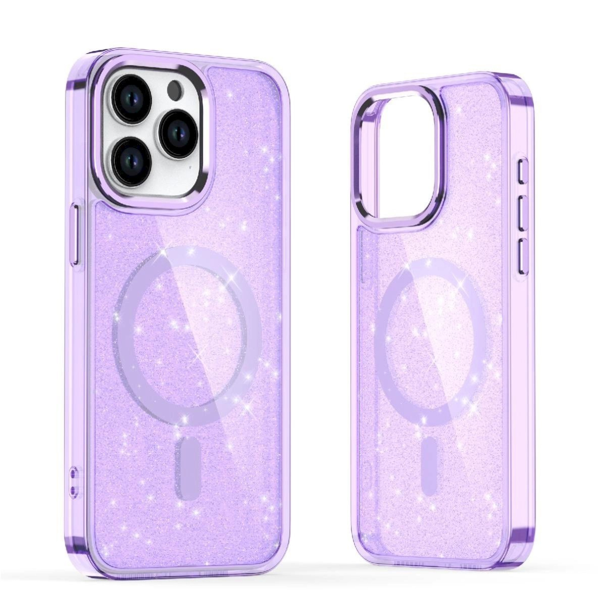 Dėklas Glitter MagSafe iPhone 16 - violetinis Dėklas Glitter MagSafe iPhone 16 - violetinis