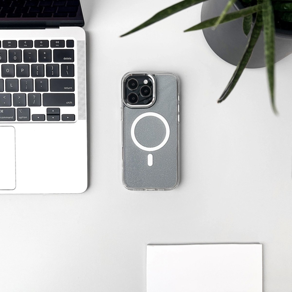 Samsung Galaxy A36 5G – Glitter dėklas su MagSafe - Baltas 3