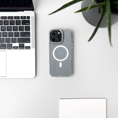 Samsung Galaxy S26 Ultra blizgantis MagSafe suderinamas dėklas – baltas 3