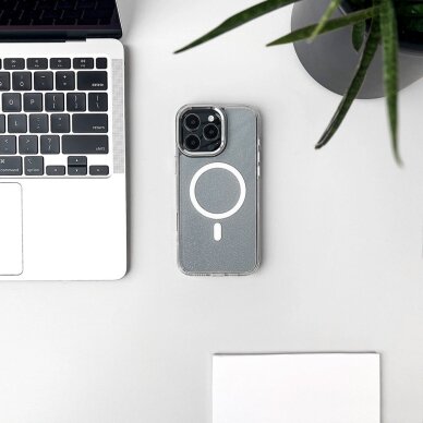 iPhone 17 Pro Max dėklas Glitter Case, MagSafe – pusiau permatomas 3